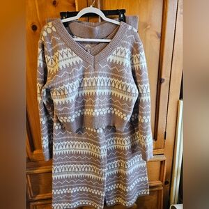 NWOT Pink Lily Cozy Knit Sweater and Pants Set SIZE XL